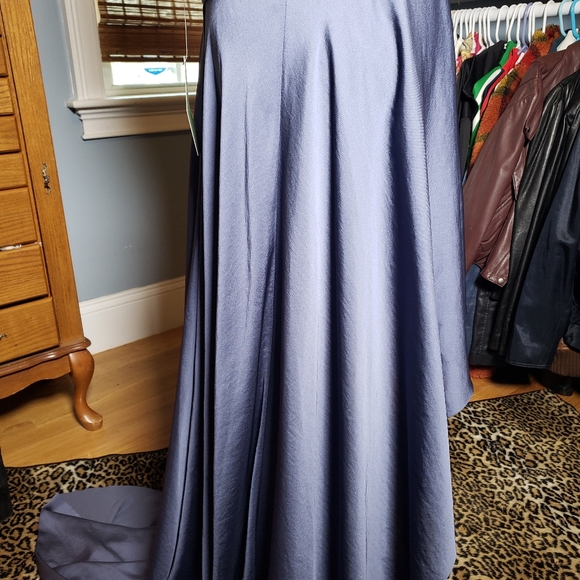 H&M CONSCIOUS HIGH LOW LONG TRAIN WRAP SKIRT NWT - Picture 2 of 8